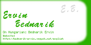 ervin bednarik business card